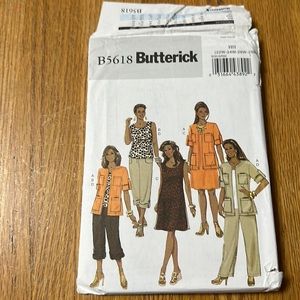 Uncut sewing pattern women’s dress, jacket, top, pants